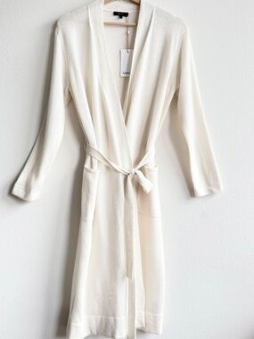 Quince 100% Cashmere Robe Ivory Small NWT Minimalist
